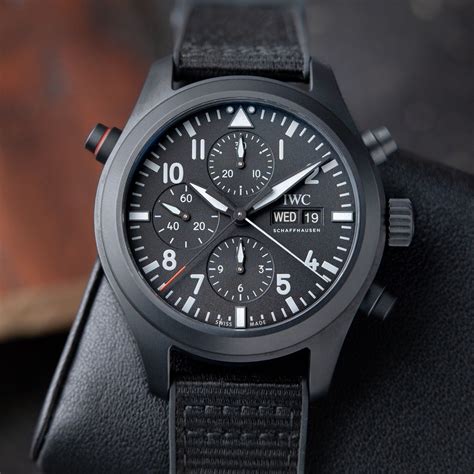 iwc chronograph black|iwc chronograph top gun.